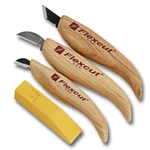 Flexcut #KN115 3-PIECE Chip Carving Set W/ Sharpening Compound. Fixed Price $54.95.