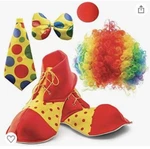 Clown Costume Set W/wig, Nose, Shoes, Bow, & Tie #halloween #carnival By:prextex. Fixed Price $16.00.