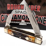 Rough Rider Capitol Intern Cinnamon Jig Bone Damascus Steel Pocket Knife RR2531. Fixed Price $32.95.