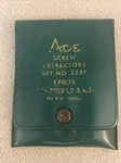 Vintage Ace Screw Extractors Set No. S35P Pieces 524355 Green Plastic Case. Fixed Price $20.40.