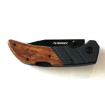 Husky Folding Pocket Utility Knife Box Cutter With Wood Handle Clip 7.5". Fixed Price $8.99.