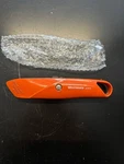 Westward Utility Knife: 6 Overall Lg, Steel Std Tip, Plain, Metal, Orange. Fixed Price $8.00.