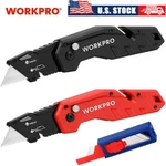 Workpro Folding Utility Knife Quick Change Cutter W/10PC Blades Us. Fixed Price $14.99.