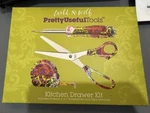 Pretty Useful Tools By Wild & Wolf Patchwork Pattern Kitchen Drawer Utility Set. Fixed Price $29.99.