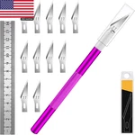 Craft Knife Set With 10 Extra #11 Blades & Steel Ruler Precision Hobby For. Fixed Price $9.69.