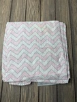 Swaddledesigns Pink & Gray Chevron Muslin Blanket. Fixed Price $29.99.