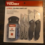 Hyper Tough 4-PIECE Folding Utility Knife Set +25 Blades Brand New. Fixed Price $14.88.