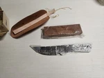 Coldland Damascus 9" Hunting Knife Blank. Fixed Price $40.00.