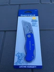 Sheffield 12113 One-hand Opening Lock-back Utility Knife, (color: Blue) New. Fixed Price $17.99.