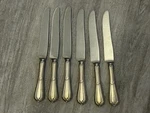 6 Set Of Vintage Sterling Silver Handled Dinner Knife Knives Matching- Brilliant. Fixed Price $199.00.