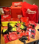 Milwaukee Tool Misc Items (vest, Earplugs, Tick, Gloves, Inkzall, Shirt, Gator). Fixed Price $8.00.
