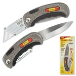 Utility Knife Rapid Reload With 3" Stainless Blade 2 1 Dual Folding. Fixed Price $28.95.