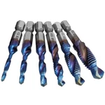 New 6PC Hss Tap & Drill Bit Set M3-M10 Hex Shank Blue Coated Fast Shipping. Fixed Price $18.85.