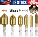 6PC Chamfer Countersink Deburring Drill Bit Set Crosshole Cutting Metal Tool Kit. Fixed Price $7.68.