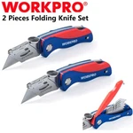 Workpro Folding Utility Knife 2PCS Set Quick-change W/ 10PCS Extra Blades. Fixed Price $38.99.
