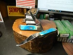 Case & Sons Caribbean Blue Jig Bone Sawcut 1/4" Russlock Pocket Knife CA-25589. Fixed Price $83.99.
