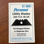 Personna Utility Blades Heavy Duty 100 Wrapped In Dispense Box. Fixed Price $12.00.