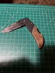 Husky Lock Back Combo Blade Folding Pocket Knife Wood Handle Clean Brown Black. Fixed Price $9.00.
