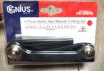 Genius Tools Pro Heavy Duty 9PC Metric Folding Hex Key Wrench Set #HK-009HE. Fixed Price $26.03.