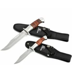Mossy Oak 2PC Fixed Blade Bowie Knife Hunting Leather Handle Laser Pattern. Fixed Price $25.99.