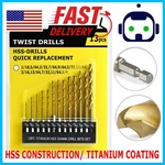 1/16"-1/4" Titanium Hex Shank Drill Bit Set, Cuttex Tools 13 Pcs Fully Grounded. Fixed Price $7.95.