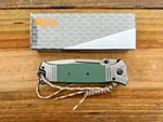Folding Knife-rtek G10-3.5" Stainless Blade-belt Clip-green Handle-assist Open. Fixed Price $24.00.