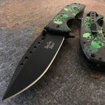 8.5" Green Skull Spring Assisted Open Tactical Rescue Pocket Knife 3D Handle New. Fixed Price $11.95.