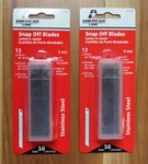 100 Stainless Snap Off Utility Knife Blades 9MM Box Cutter. Fixed Price $18.95.
