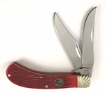 Ocoee River Saddlehorn Knife Red Bone Handles Fancy Grooved Bolsters. Fixed Price $39.95.