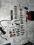 Mixed Hand Tool Set W/ Bag, Screwdrivers, Pliers, Tape Measure, Utility Knife. Fixed Price $50.00.