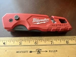 Milwaukee Fastback Folding Utility Knife W/ Spare Blade & Pocket Clip 48-22-1502. Fixed Price $10.95.