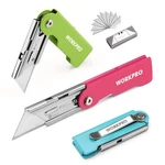 Workpro 3-PACK Folding Utility Knife Set, Quick Change Blade Box Cutter, Razo.... Fixed Price $25.69.