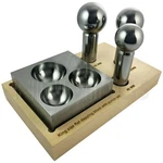 King Size Doming Block & 40MM 45MM, 50MM Punch Set Made Of Steel Dapping Tool. Fixed Price $122.88.
