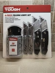 Hyper Tough 4-PIECE Folding Utility Knife Set +25 Blades Brand New & Free Ship. Fixed Price $24.99.
