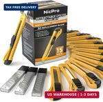 Nicpro 15 Pack Utility Knives With 30 Pcs Extra Blades, Plastic Box Cutters Bulk. Fixed Price $26.23.