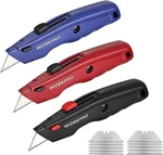 Workpro 3PACK Premium Utility Knife, Retractable All Metal Heavy Duty Box Cutter. Fixed Price $17.39.