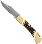 Schrade Uncle Henry Papa Bear 8.70" Lockback Staglon Handles Leather Sheath LB8. Fixed Price $35.42.