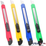 4 Pack Utility Knives Box Cutter Retractable Razor Blade Heavy Duty Cutting Tool. Fixed Price $5.24.