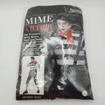 New Mime Costume French Artist Clown Circus Dress Up Outfit Karnival Mens Large. Fixed Price $32.99.