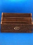 Vintage Wood Desk Letter Organizer Hand Carved Flower Motif Mcm Tabletop 3 Tiers. Fixed Price $20.00.