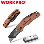 Workpro Heavy Duty Folding Utility Knife Box Cutter Quick-change Wood Handle New. Fixed Price $17.99.