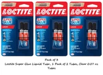 Loctite Super Glue Liquid Tube, 1 Of 2 Tubes, Clear 0.07 Oz (3 Pack). Fixed Price $8.75.