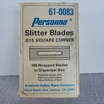 Personna Slitter Blades, 61-0083, Wrapped In Dispenser Box, 0.015 Square Corner. Fixed Price $12.95.
