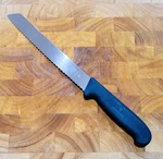 Victorinox Bread Knife, 8" Slant Tip Blade, Serrated Edge, Black Fibrox Handle. Fixed Price $35.00.