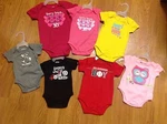 Infant One Piece Boys & Girls Various Sizes And Designs. Fixed Price $6.99.