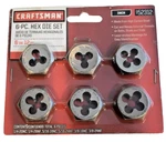Craftsman 6 Pc Standard Sae Inch Hex Die Set Threading Tools 52312 Nos New. Fixed Price $17.99.