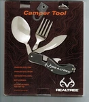 Realtree Camper Tool Folding Eating Utensil Set: Fork, Spoon Knife Bottle Opener. Fixed Price $8.00.