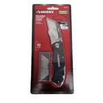Husky Folding Utility Knife Lockback Black 10 Blades Included Work Tool. Fixed Price $15.97.
