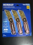 Kobalt 3 Pc. Lockback Quick-change Utility Knife Set Pink Handle. Fixed Price $19.95.