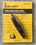Vintage 1990 Klein Tools Chicago Stainless 3 Blade 44040 Stockman Knife Nos. Fixed Price $32.00.